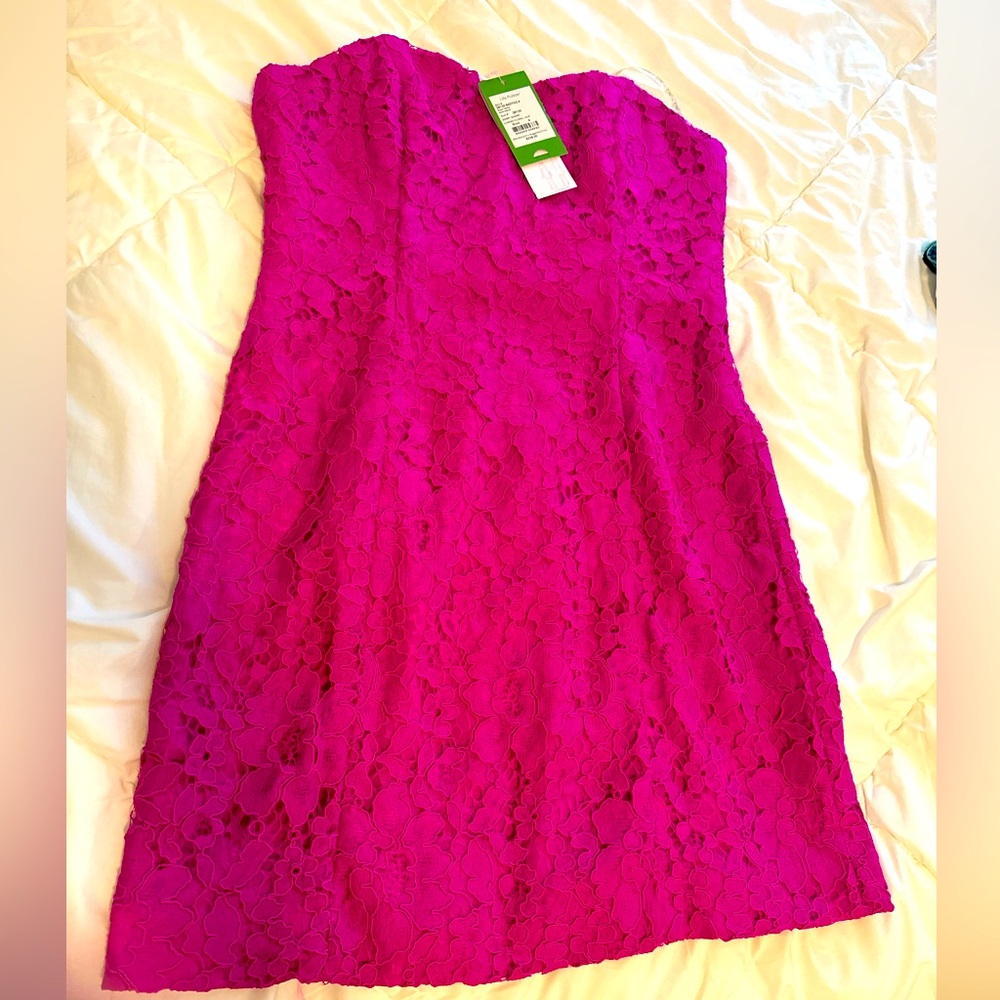 NWT Lilly Pulitzer Demi dress corded floral lace in Berry Sangria